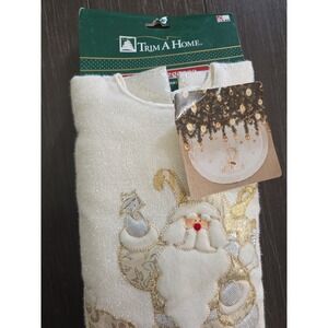 Trim A Home 44" Diameter Christmas Tree Skirt Sant Snowman NWT Vtg
